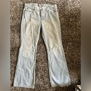 Womens 10R Abercrombie & Fitch Distressed Jeans Light Blue